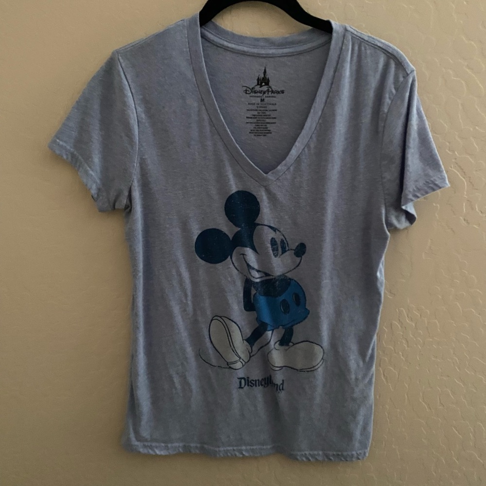 Blue Mickey Mouse Disneyland v-neck shirt